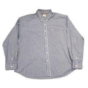 Dockers Shirt Men's Button Up Long Sleeve Striped Cotton Blend Sizes XXL